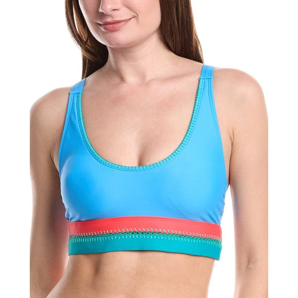Next Womens  Slay Rem Scoop Bra With Crochet Trim, Blue